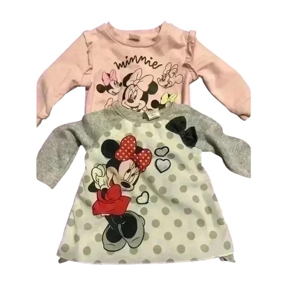 Disney Baby girl long sleeve shirts both 3-6 months mini  mouse - Picture 1 of 8